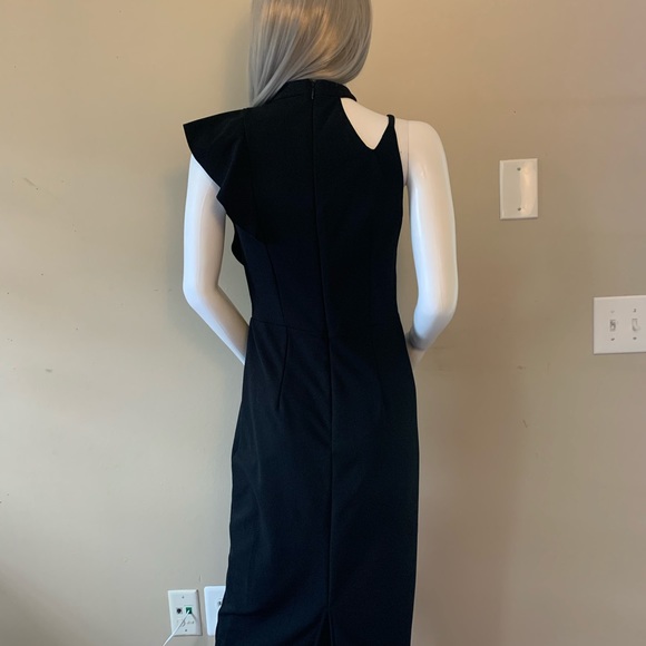 NWOT Black Asymmetrical Tea Length Dress - Picture 3 of 7
